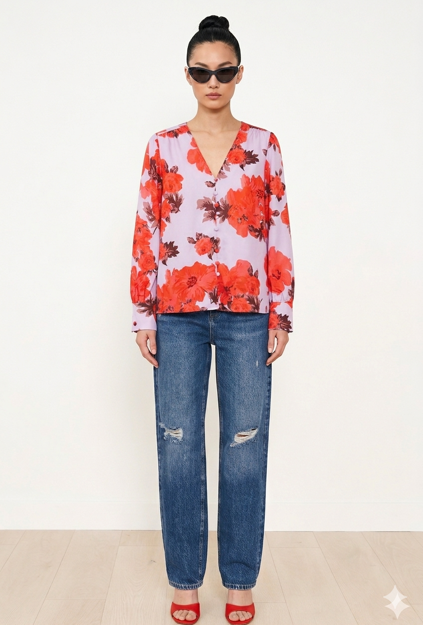 Blusa a fiori
