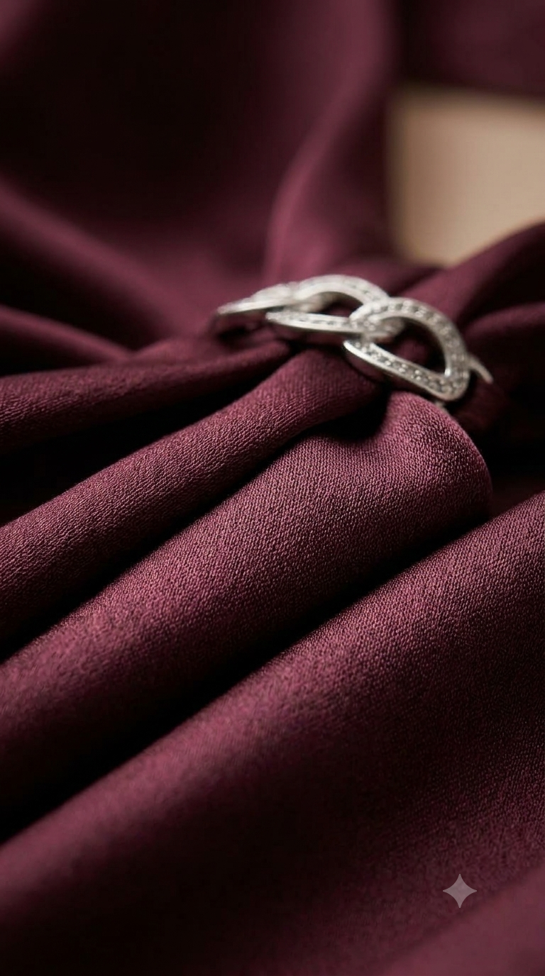 Abito Lungo Burgundy in Cady Fatto a Mano con Schiena Scoperta | Chiara