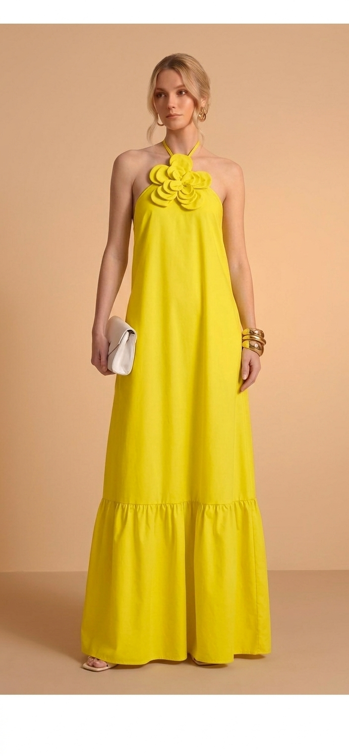 Vestito lungo giallo