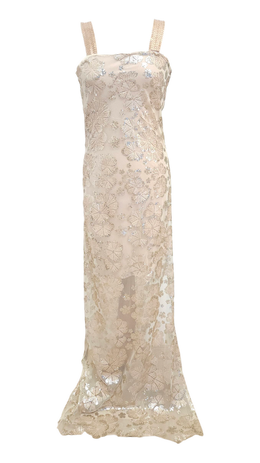 Vestito lungo ricamato