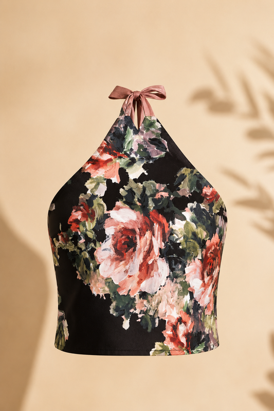Top halter fantasia dipinto