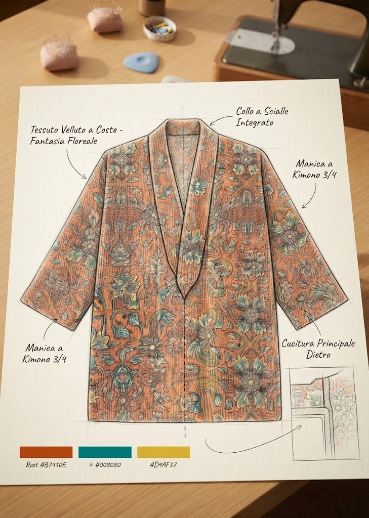 Kimono in Velluto -  Sartoria su Misura Online