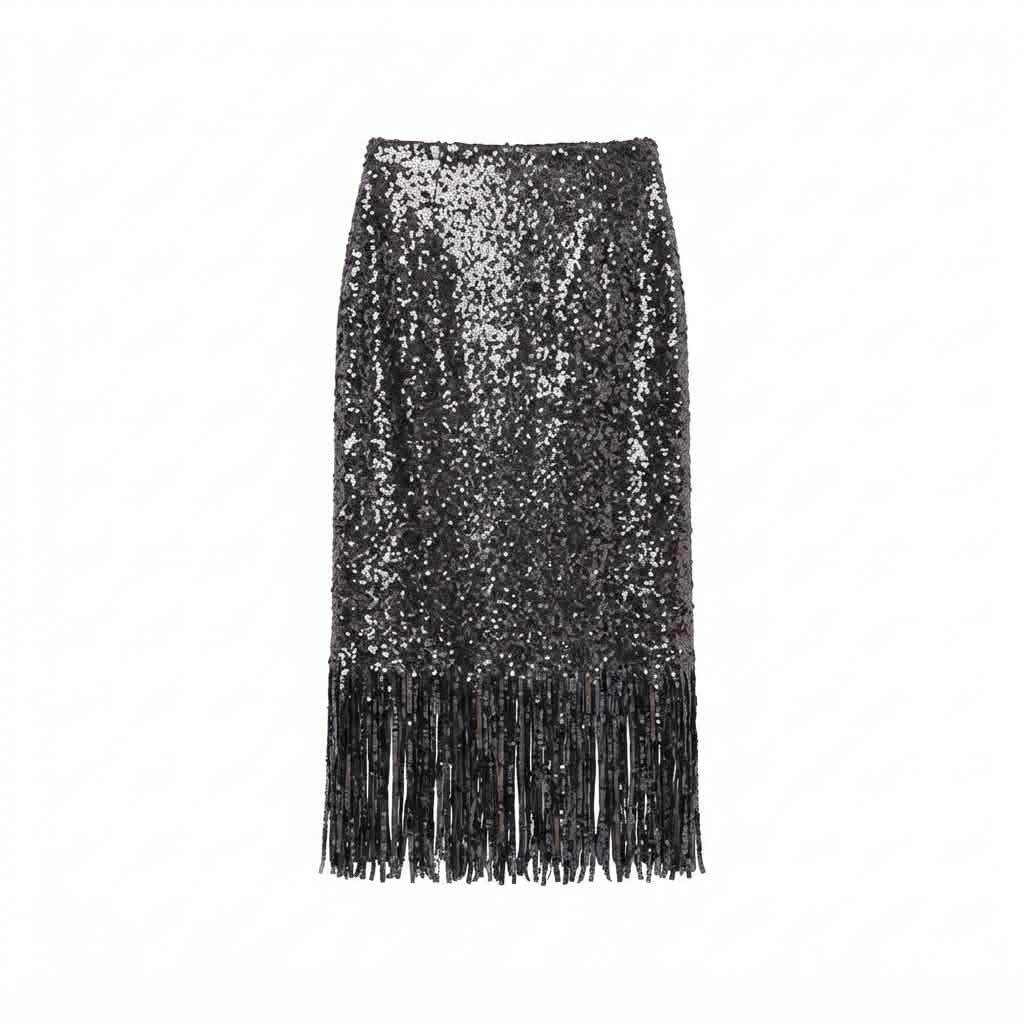 Gonna di paillettes con frange